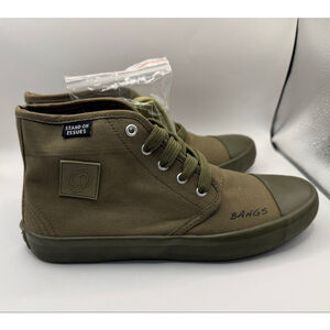 Bangs High-top Canvas Sneakers Khaki Shoes "Stand On Issues" Mens 7.5 Womans 9